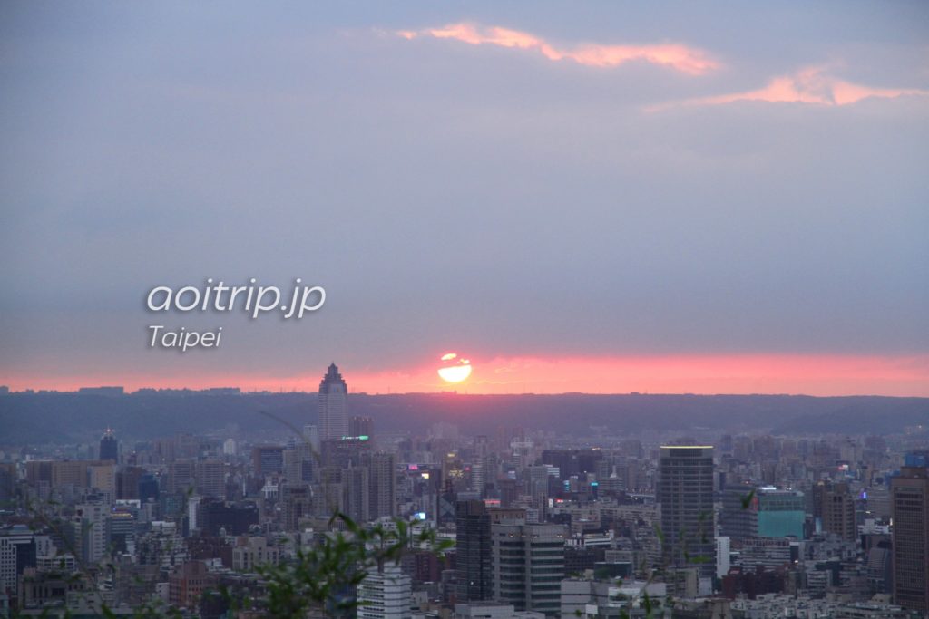 台北象山からの夕日