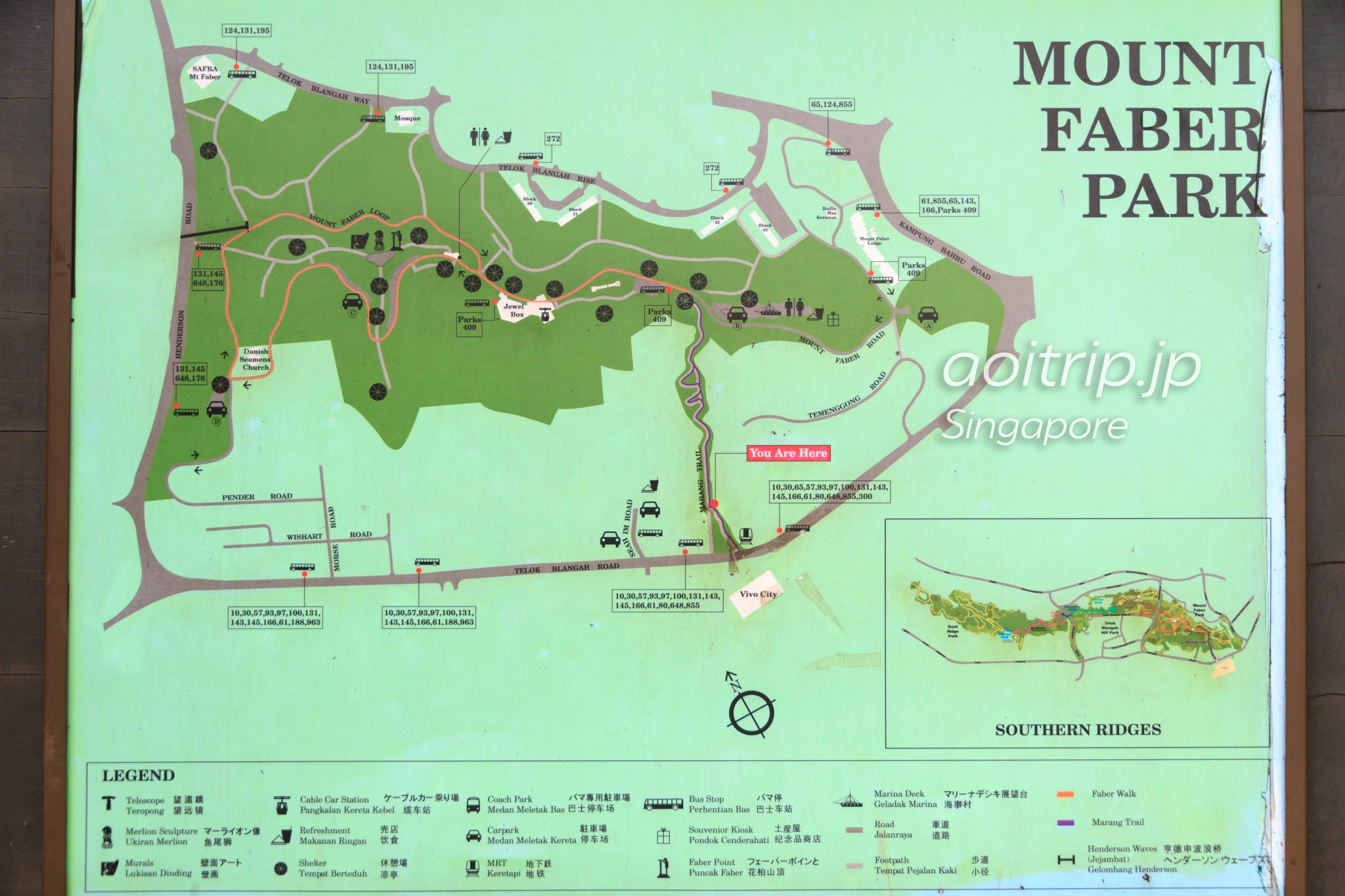 マウントフェーバーパークの地図