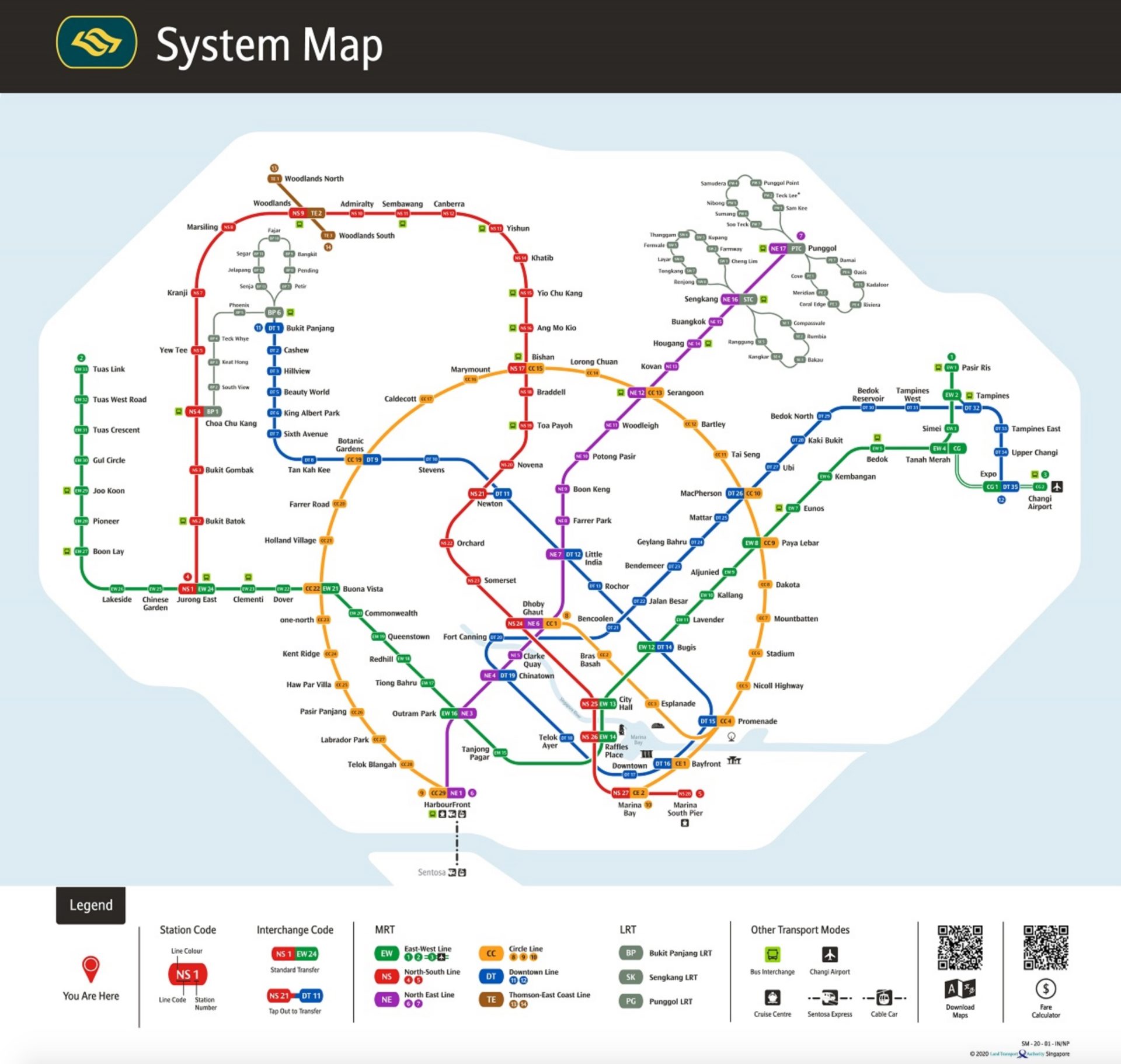 シンガポール MRT　路線図