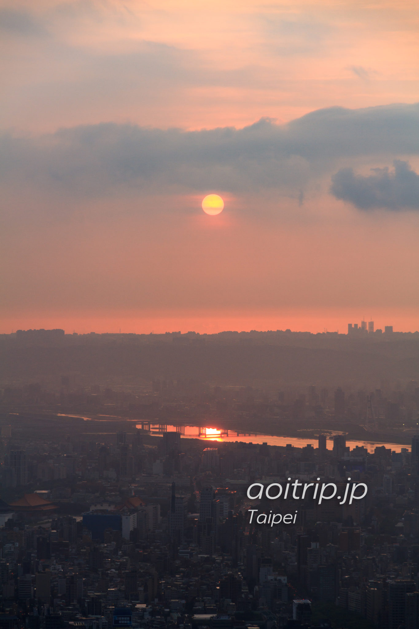 台北101展望台からの夕日