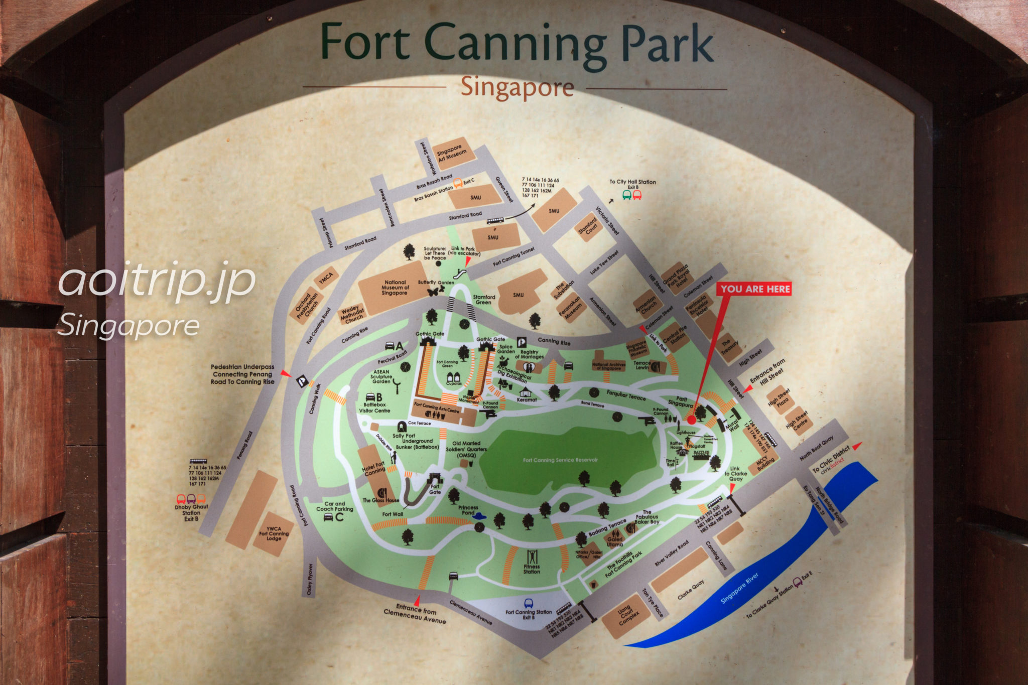 フォートカニングパークの地図