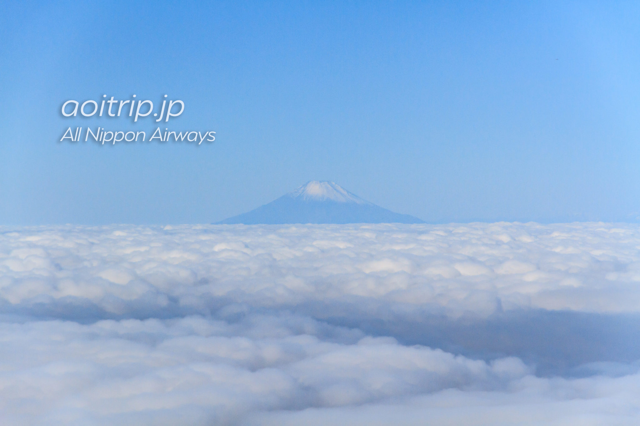 ANAのフライト 羽田→那覇 富士山の眺望