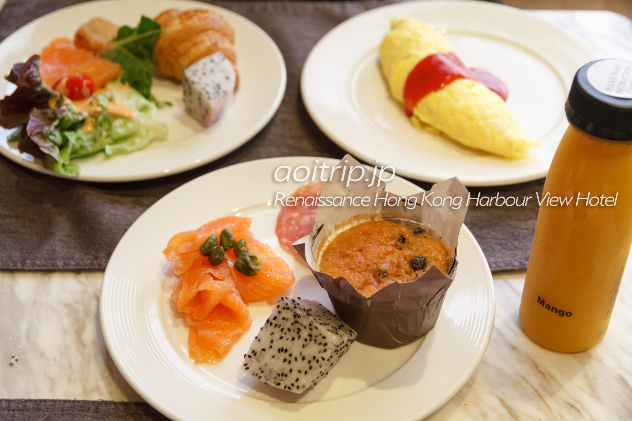 ルネッサンス香港ハーバービューホテルのクラブラウンジの朝食
