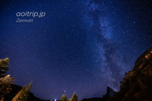 ツェルマットで撮影した星空とマッターホルン