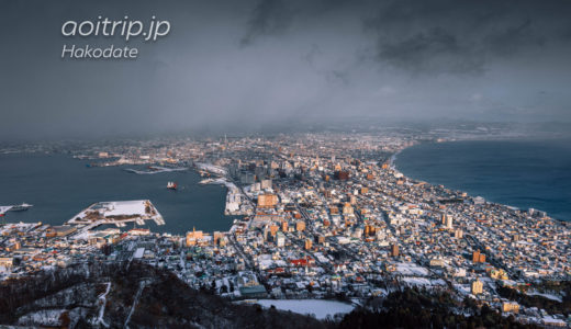 冬の函館山から望む函館市内の景色
