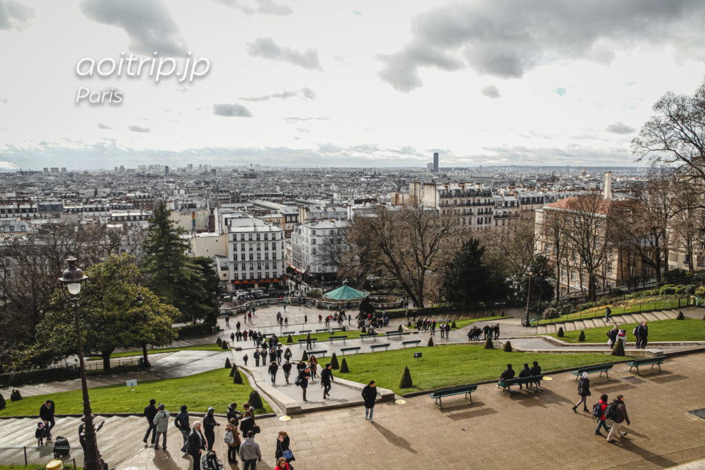 パリ モンマルトルのサクレクール寺院の眺望