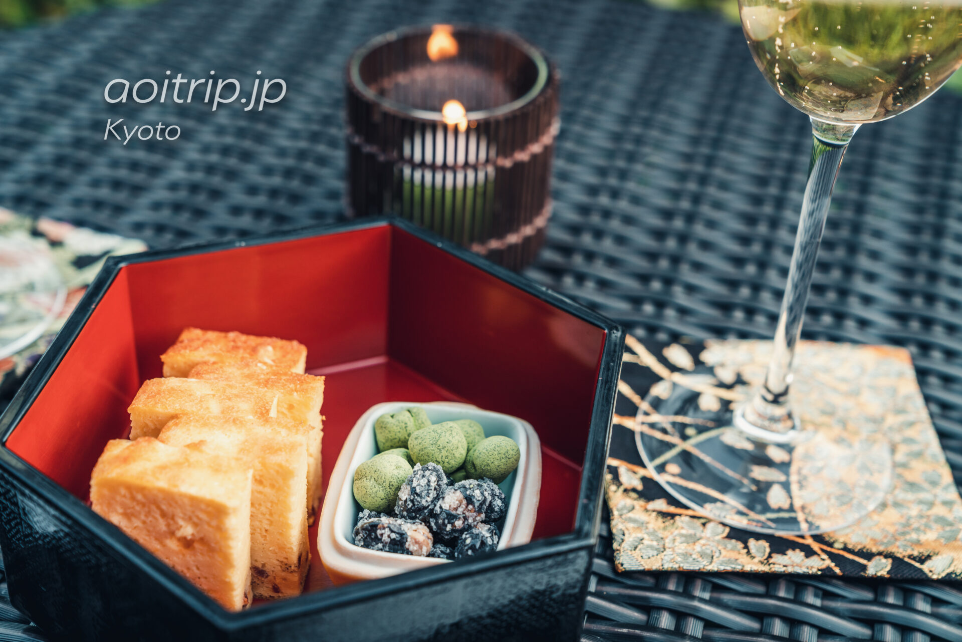 京都嵐山 茶寮八翠のシャンパン ディライト