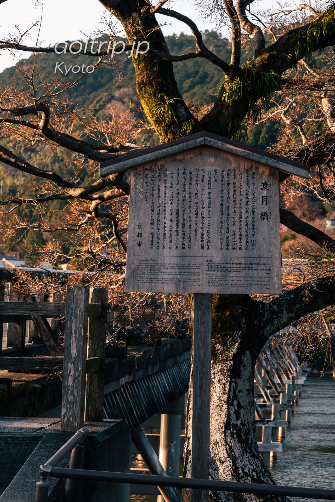 早朝の京都嵐山 渡月橋