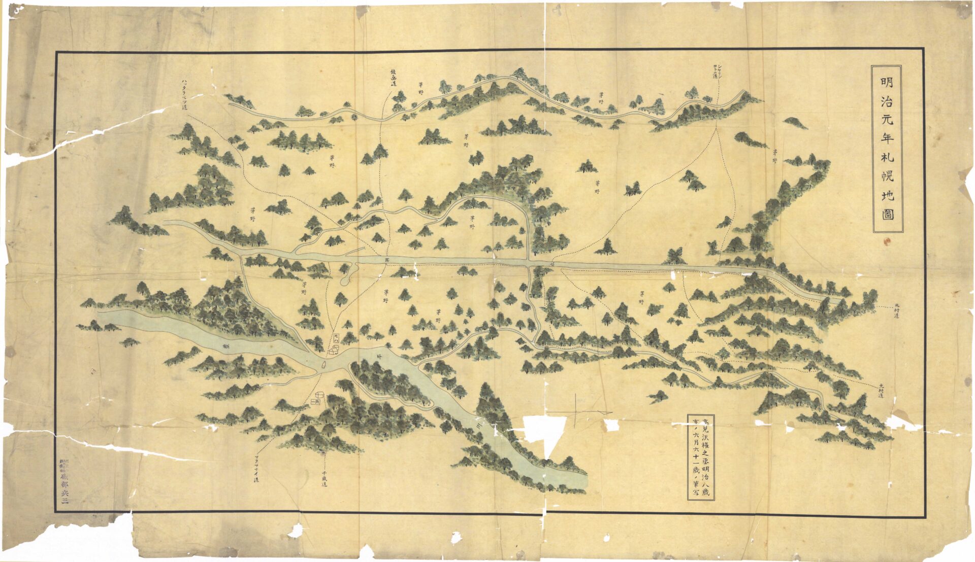 明治元年（1868年）の札幌の地図